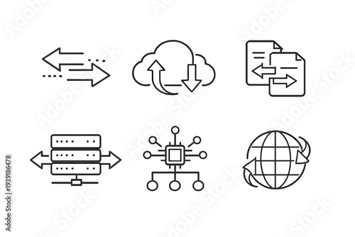 Different forms of data flow and storage in technology and network