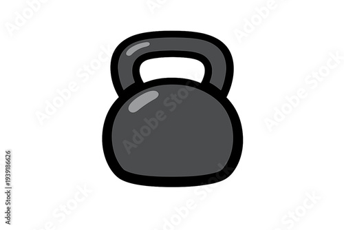 Kettlebell in simple design on a white background for fitness exercise