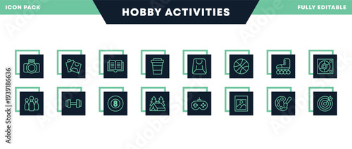 Leisure Activities Photography Gaming and Sports Icons Pack for Website, Apps and UI Interfaces