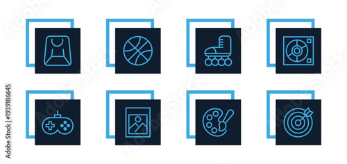 Hobby, leisure, activity, recreation, sport, fitness, bowling Icons Pack for Website, Apps and UI Interfaces