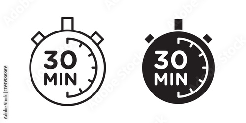 30 minutes icon vector illustration designs pack. EPS10