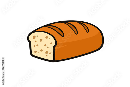 Freshly baked bread loaf on a simple background ready for serving or