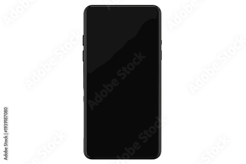 Smartphone resting on a surface showing a blank screen and no