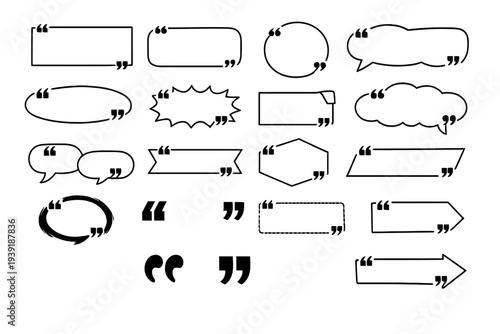 Different shapes and styles of speech bubbles for conversations and