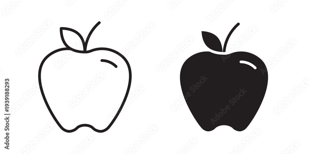 Fototapeta premium Apple icon vector illustration designs pack. EPS10