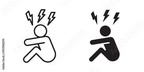 Anxiety or stress icon vector illustration designs pack. EPS10