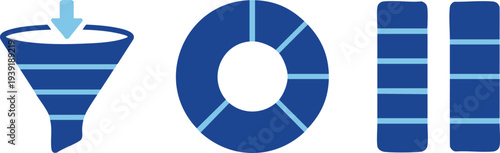 Set of 3 business process icons vector