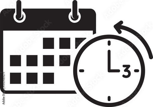 Calendar Schedule Reminder Icon Deadline Time Planning Clock Vector Symbol