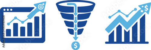 Set of 3 finance icons vector