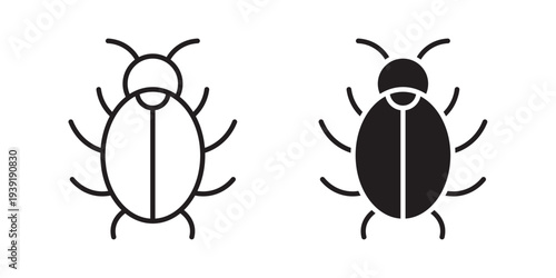 Bug icon vector illustration designs pack. EPS10