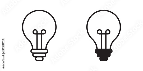 Bulb icon vector illustration designs pack. EPS10