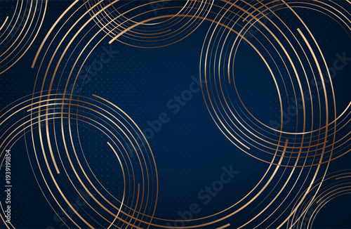 Premium background design with mocha mousse line pattern (texture) in luxury pastel color. Abstract horizontal vector template for business banner.dark blue background with golden brown circles. 