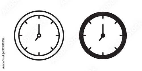 Clock seven icon vector illustration designs pack. EPS10