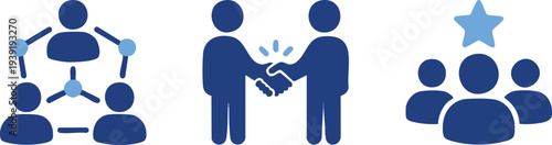 Set of 3 business people icons vector