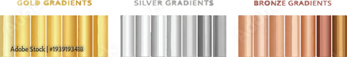 Gold, Silver, and Bronze Gradient Textures