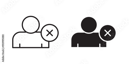 Delete user icon vector illustration designs pack. EPS10