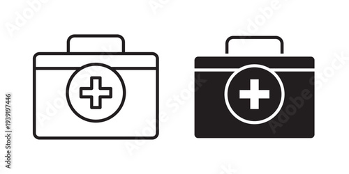 First aid kit icon vector illustration designs pack. EPS10