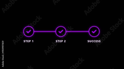 Neon Purple Infographic Steps to Success.