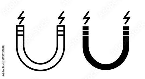 Magnet icons pack. vector illustrations designs