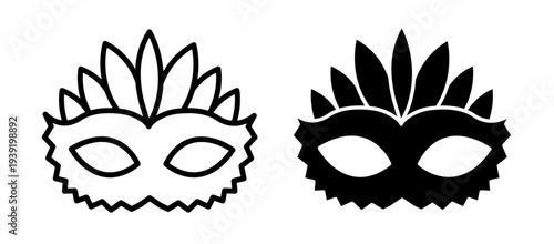 Mask for brazil carnival celebration icons pack. vector illustrations designs