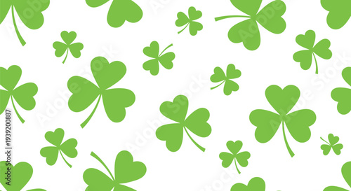St patrick's day vector illustration of shamrocks isolated on transparent background