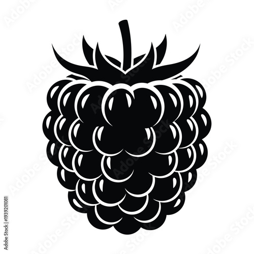 Black silhouette of a raspberry fruit food sweet