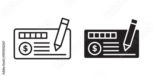 Money check icon vector illustration designs pack. EPS10