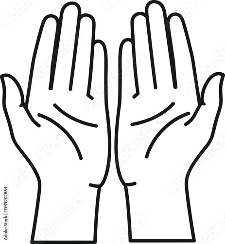 Praying Hands outline Silhouette