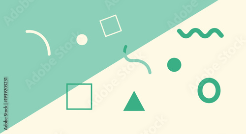 Abstract geometric shapes with a contrasting color scheme silhouette