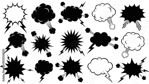 Comic Explosion Collection: Dynamic Vector Set for Graphic Novels, Cartoon Effects, and Creative Designs - Ideal for Webcomics, Animations, Speech Bubbles, and Engaging Visual Storytelling Projects