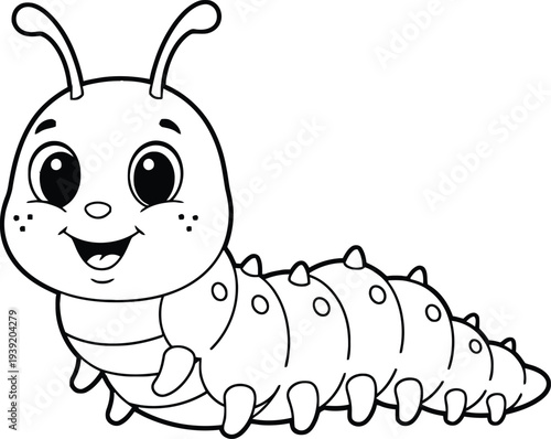 Vector smiling caterpillar illustration