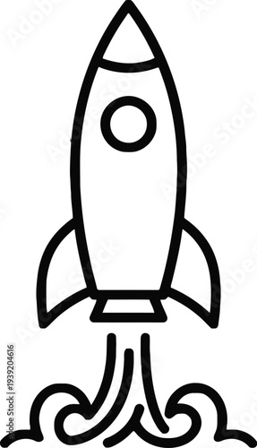 Vector rocket icon launch symbol