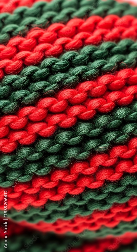 Fototapeta premium Knit scarf shines brightly with Christmas colors