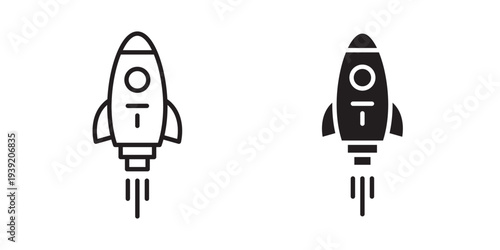 Rocket launch icon vector illustration designs pack. EPS10