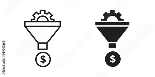 Sales funnel icon vector illustration designs pack. EPS10