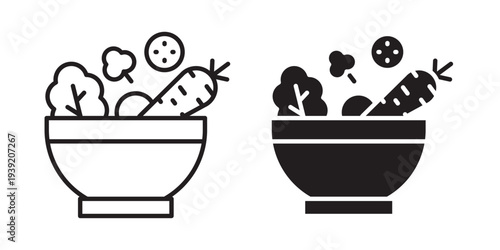 Salad icon vector illustration designs pack. EPS10