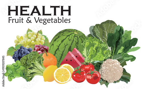 Vegetable and fruit illustration advertising background image