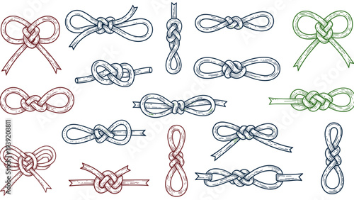 Nautical Knots Galore: Hand-Drawn Knotwork Collection with Maritime Flair, Perfect for Scrapbooking, Invitations, and Designs Celebrating Sailing, Boating, and the Art of Knot Tying