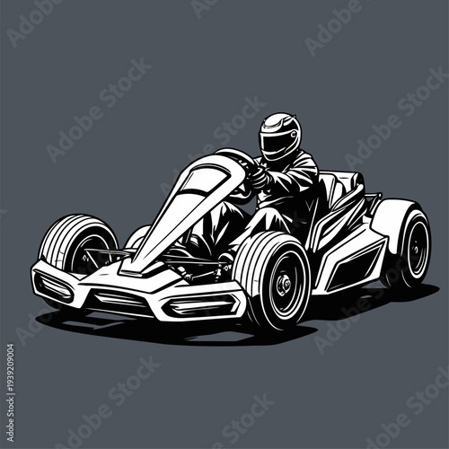 cool and nice go-kart car vector image