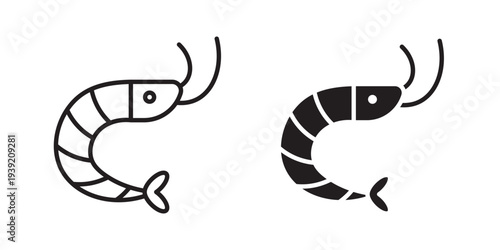 Shrimp icon vector illustration designs pack. EPS10