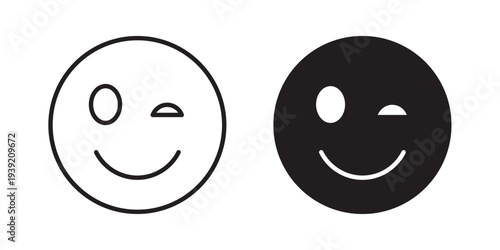 Smile wink icon vector illustration designs pack. EPS10