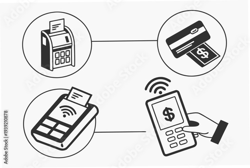 Online Payment Methods Icon Set  Flat Silhouette   (2) SVG Vector Illustration