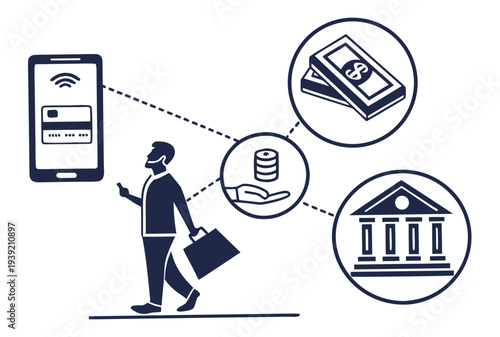 Online Payment Methods Icon Set  Flat Silhouette   (3) SVG Vector Illustration