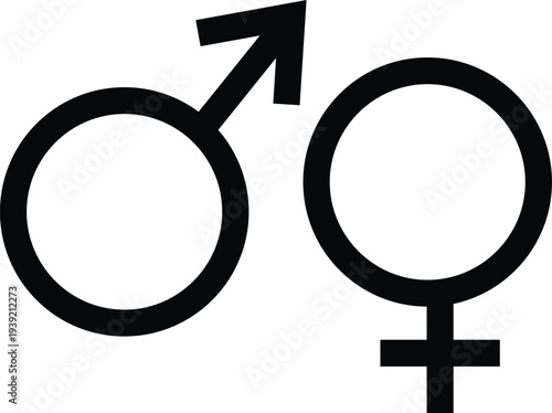 Vector illustration of male and female gender symbols in a simple design