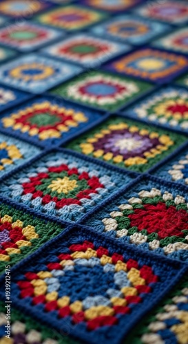 Handmade Crochet Blanket Vividly Shows Colorful and Detailed Patterns