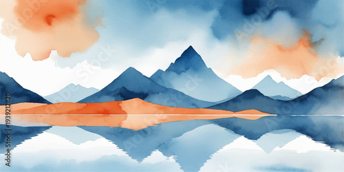 A breathtaking morning view of a peak shrouded in mist and clouds reveals the serene beauty of a mountain landscape at sunrise