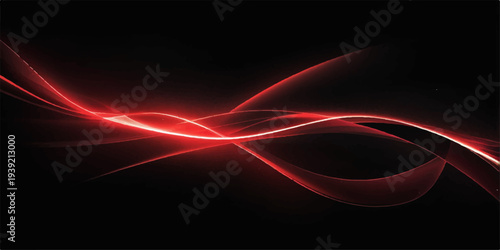 Dynamic abstract red wave pattern featuring glowing fractal lines and neon light effects on a black background for a futuristic motion wallpaper illustration