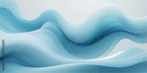 Abstract blue wave background featuring a flowing liquid motion pattern with vector curves and digital light lines for a professional business wallpaper design
