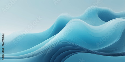 Abstract blue wave vector illustration featuring soft liquid flow and artistic curves for a professional business wallpaper or ocean water backdrop