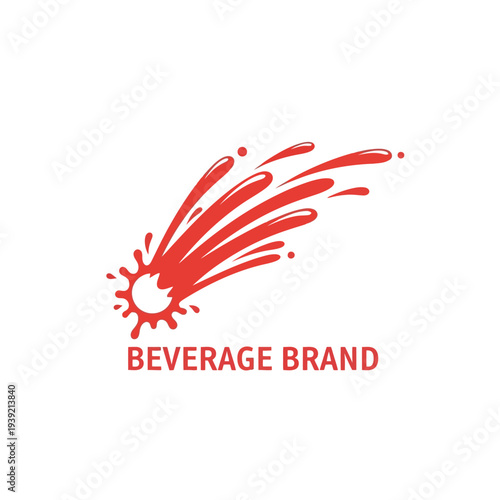 Vibrant red juice splash logo template for fruity beverage brand creative design